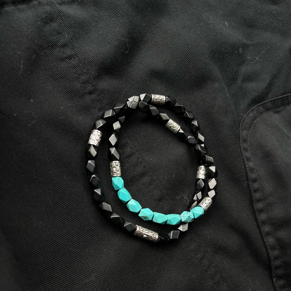 John Hardy Classic Onyx Beaded Bracelet with Silver accents